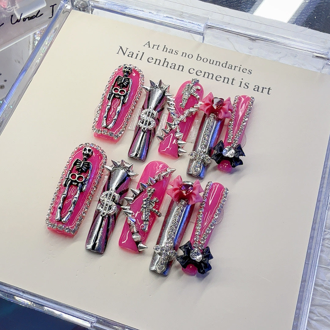 Gothic-Themen Press-On Nagelkunst Set