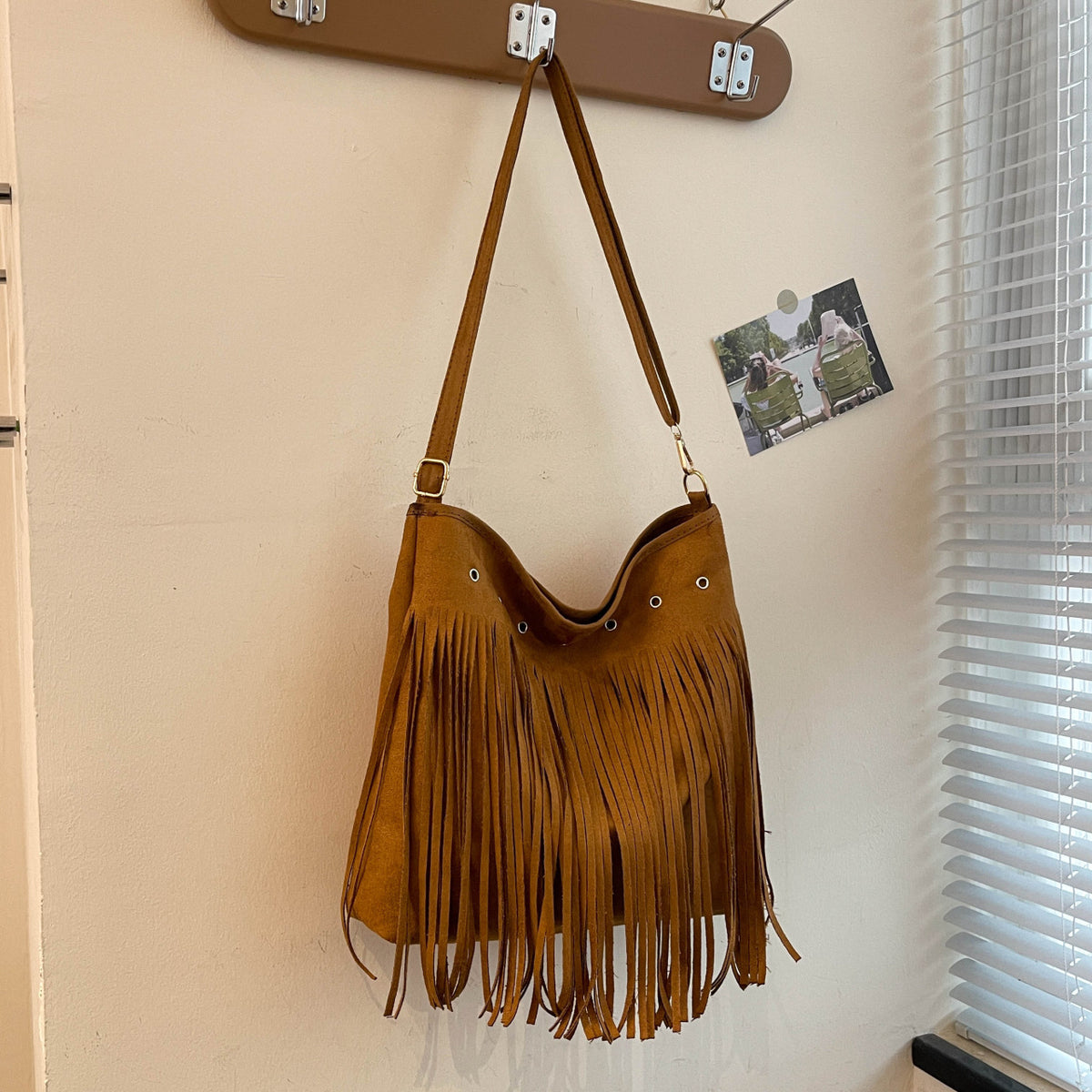 Suede Fringe Schultertasche Brehn