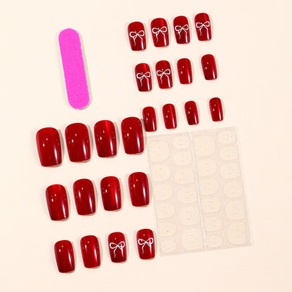 Glänzendes Schleifenakzent-Nagelkunstset Brehn