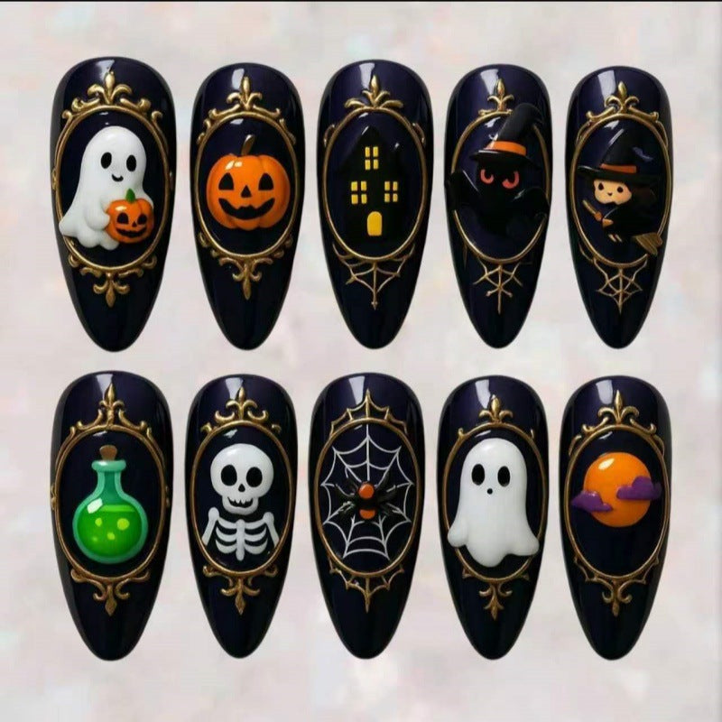 Halloween-Themen Press-On Nagelset Brehn