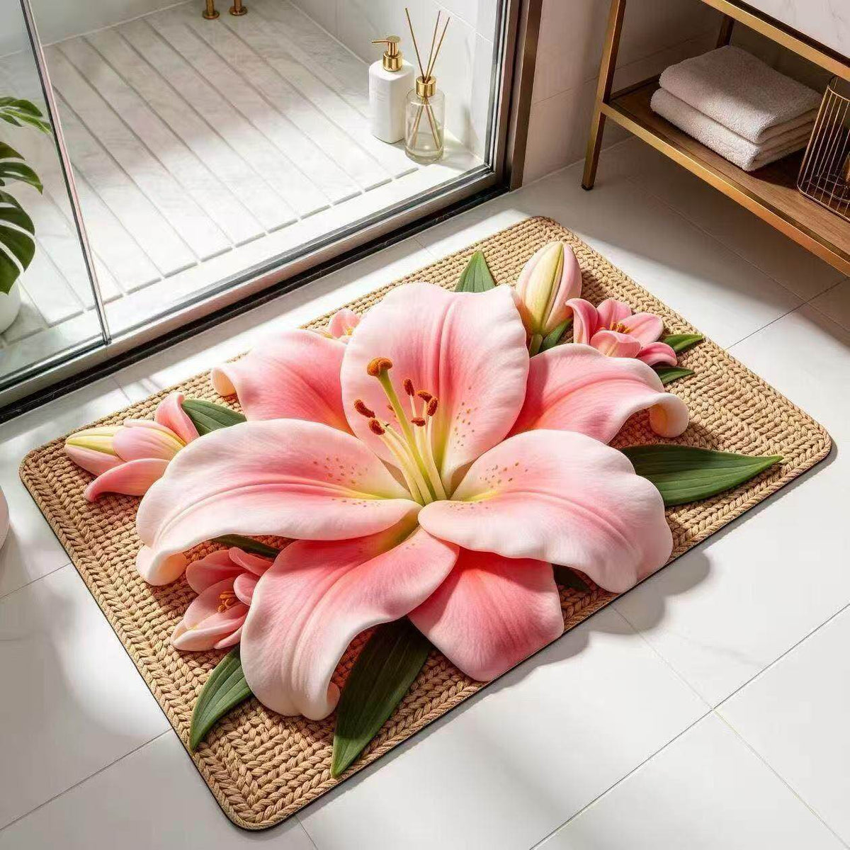 Elegante florale dekorative Badmatte