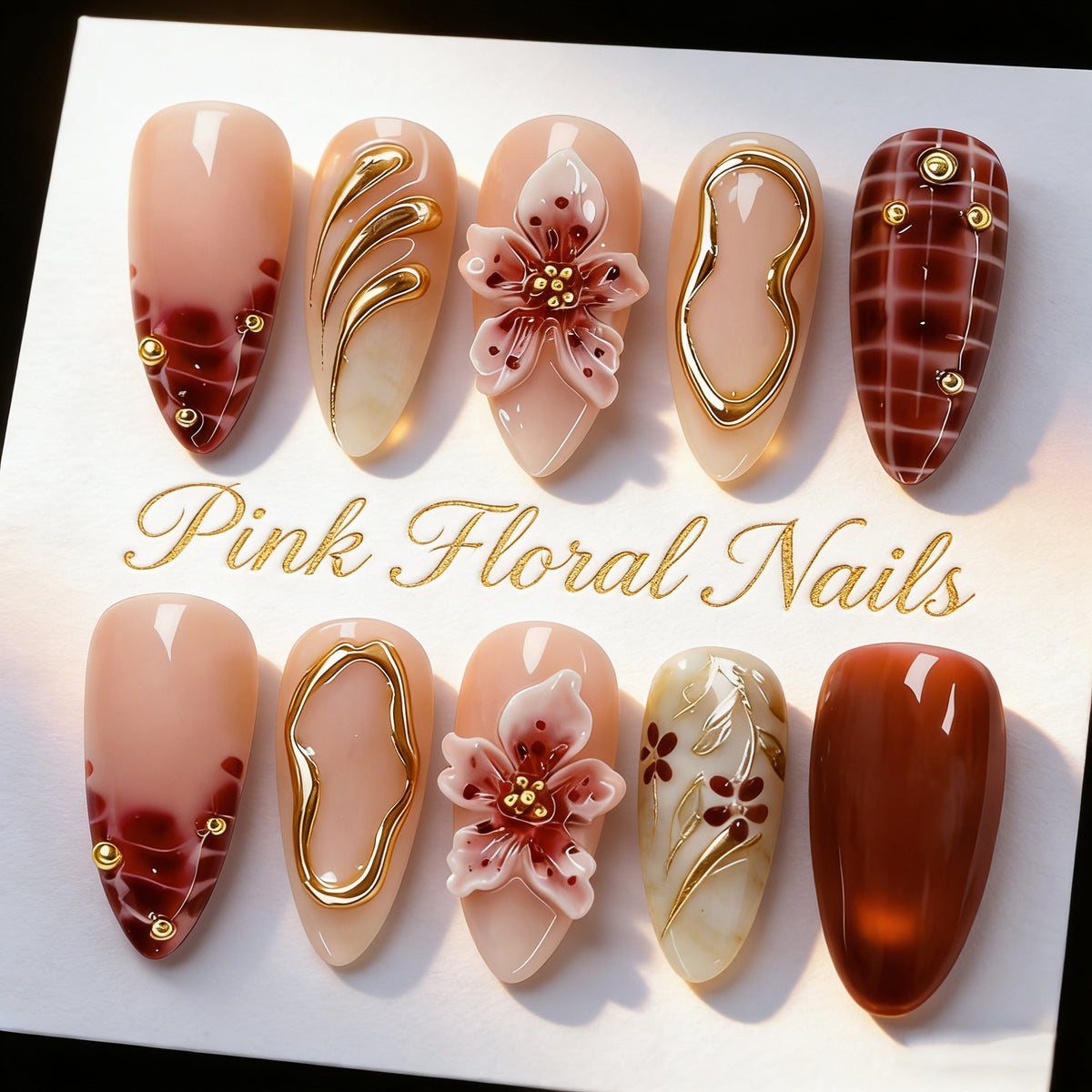 Künstlerisches Florales Press-On Nagelkunst Set Brehn 1790636462