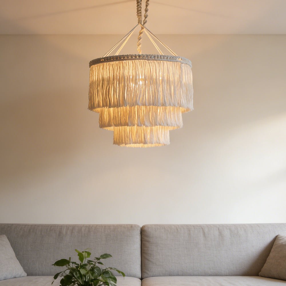 Moderne Makramee Pendelleuchte
