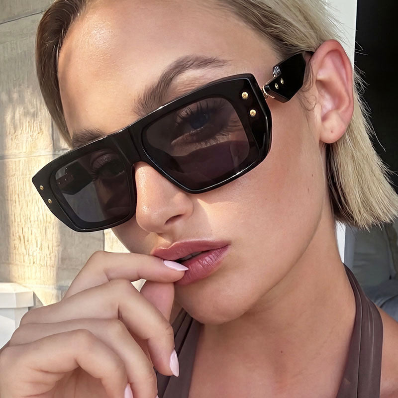 Damen modische quadratische Brille mit mehrfarbigem transparentem Rahmen Brehn