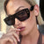 Damen modische quadratische Brille mit mehrfarbigem transparentem Rahmen Brehn