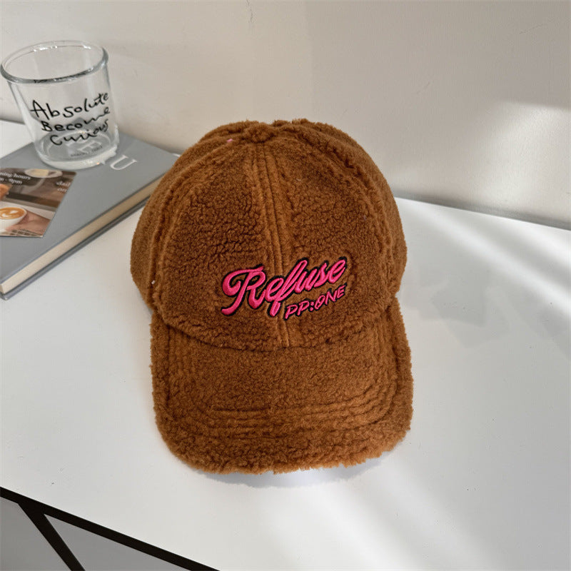 Damen Fuzzy Texturiertes Baseball Cap Brehn
