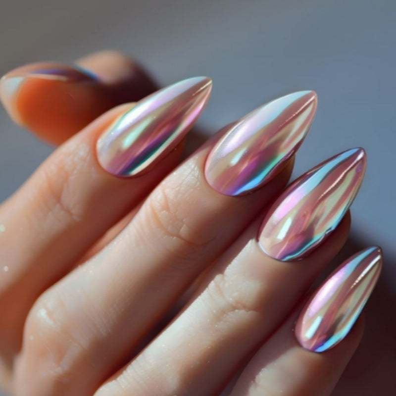 Iridescent Press-On Nail Tips Brehn