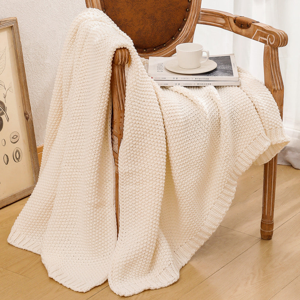 Gemütliche gestrickte Wurfdecke