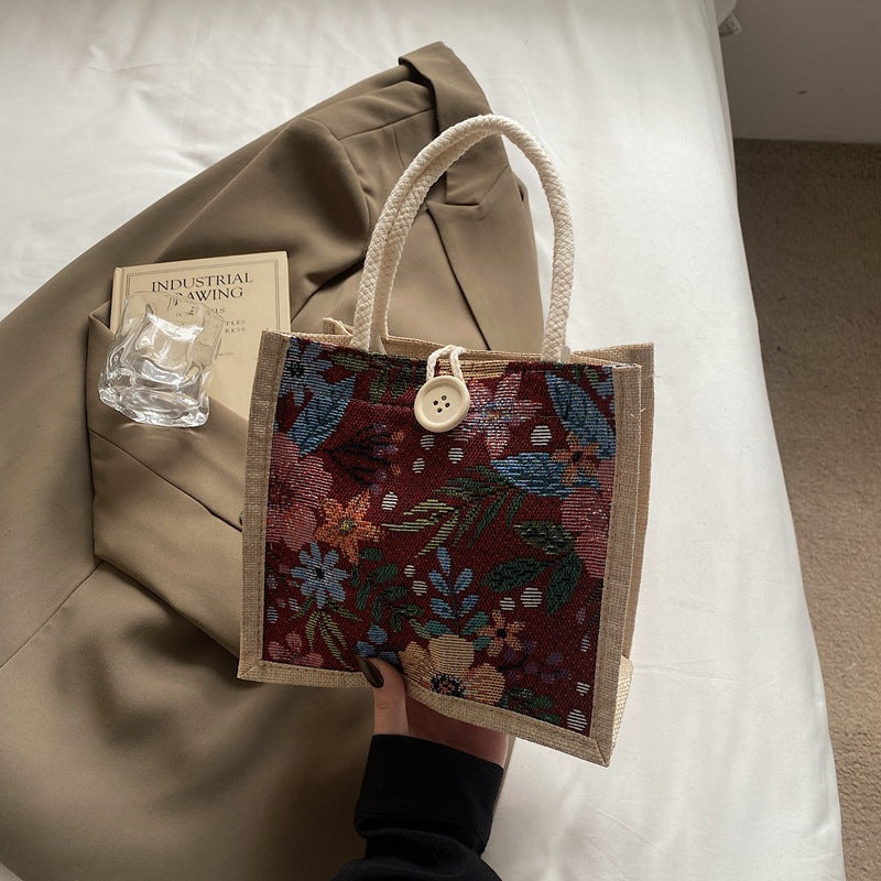 Blumenverzierte Mini-Tote-Bag