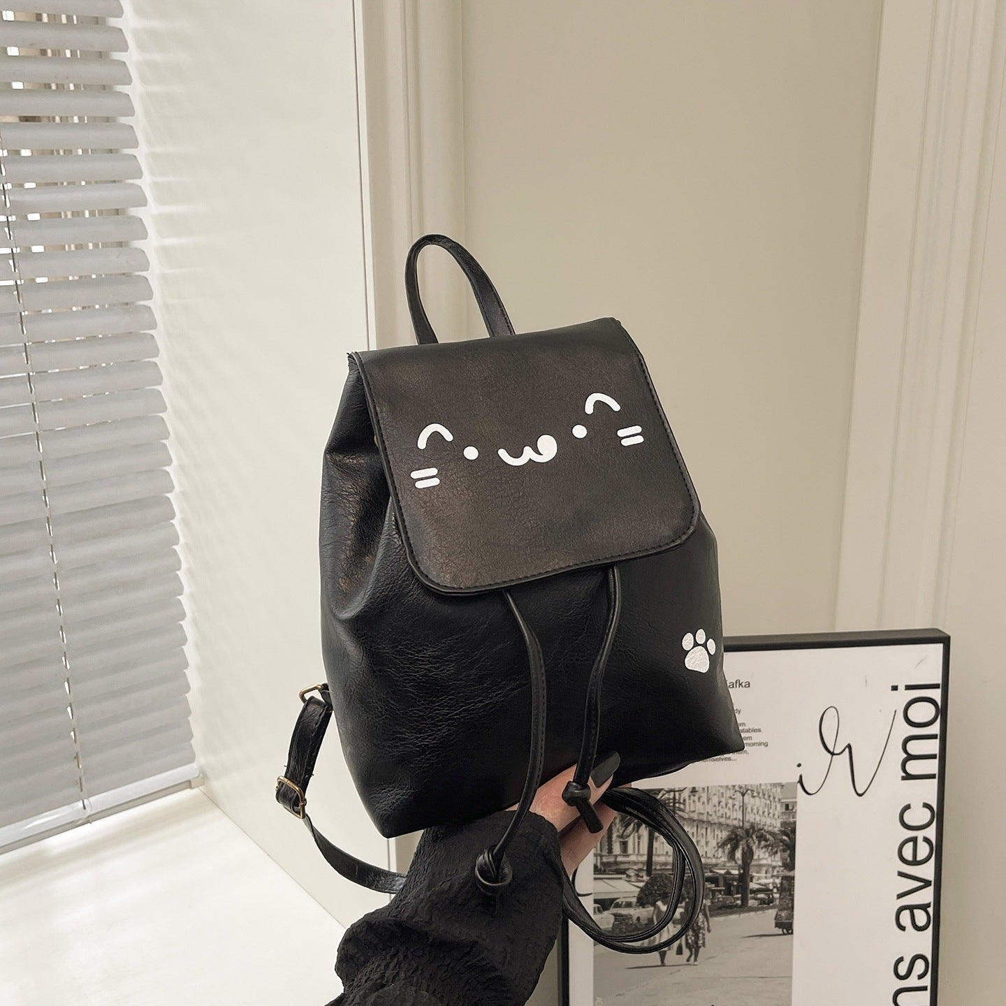 Süße katzenhafte Lederalternative-Rucksack Brehn
