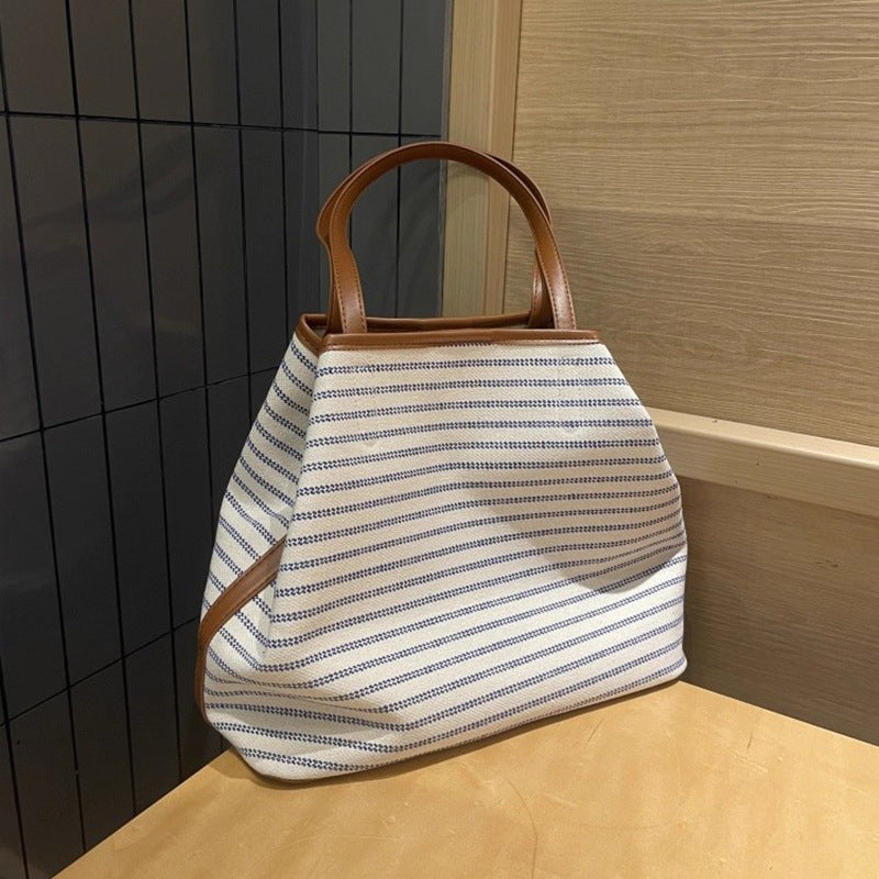 Gestreifter Canvas Tote Bag Brehn