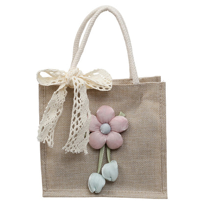 Floral Accent Handgefertigte Tote Bag