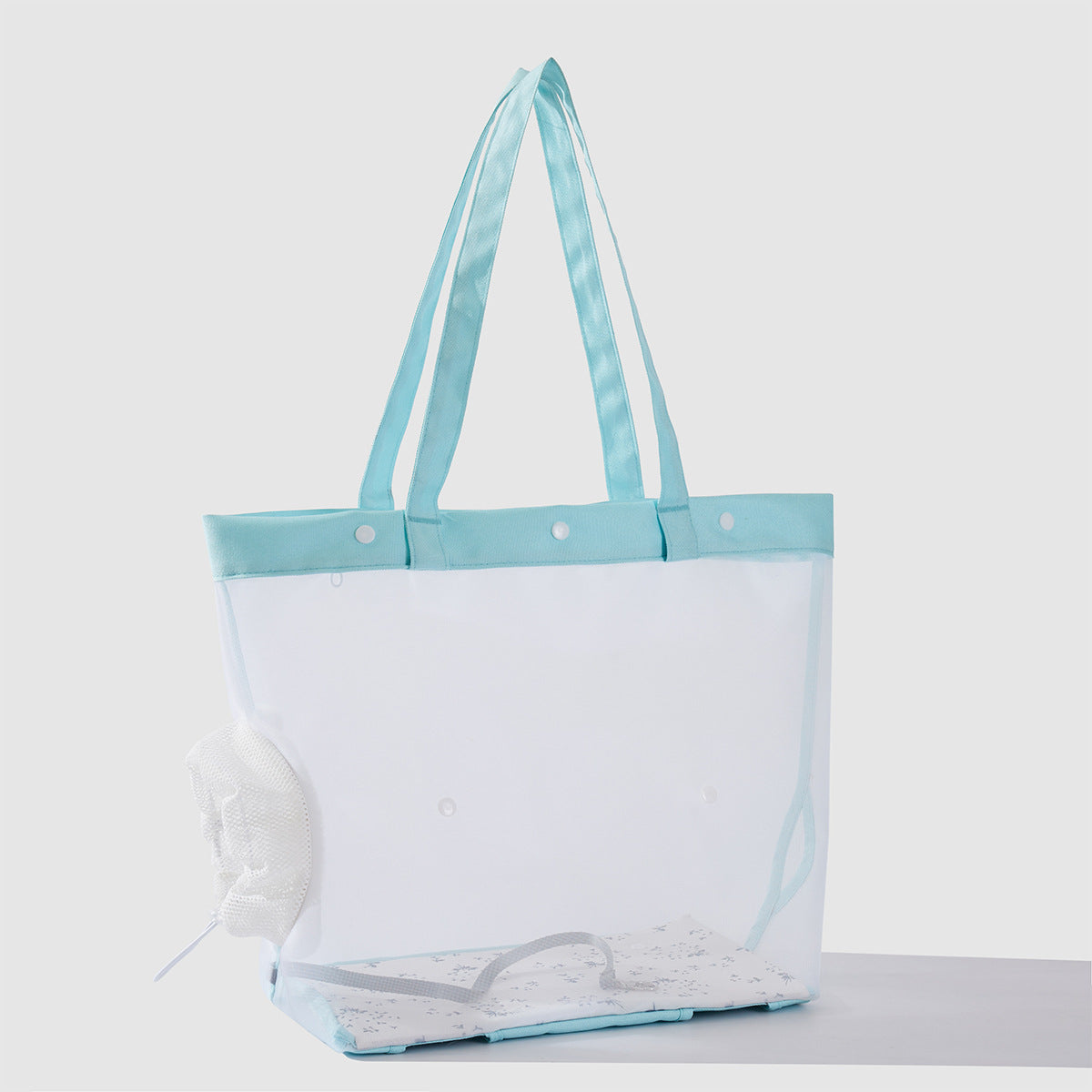 Damen transparente Strandtasche mit robusten Henkel und praktischem Innenfach Brehn