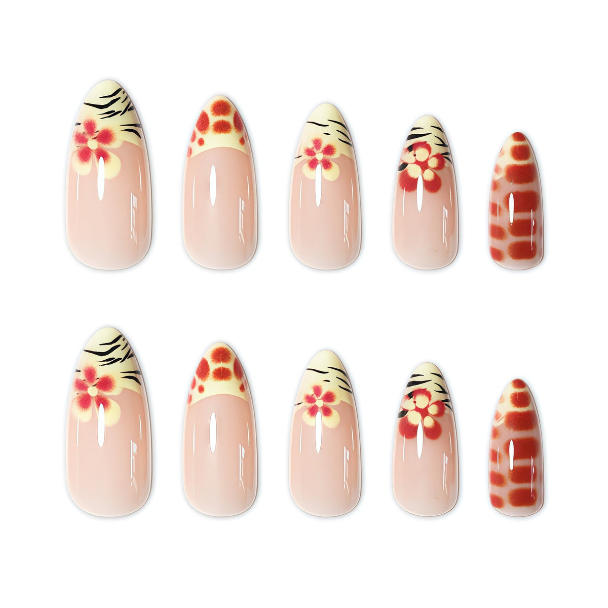 Floral Nail Art Press-On Set Brehn