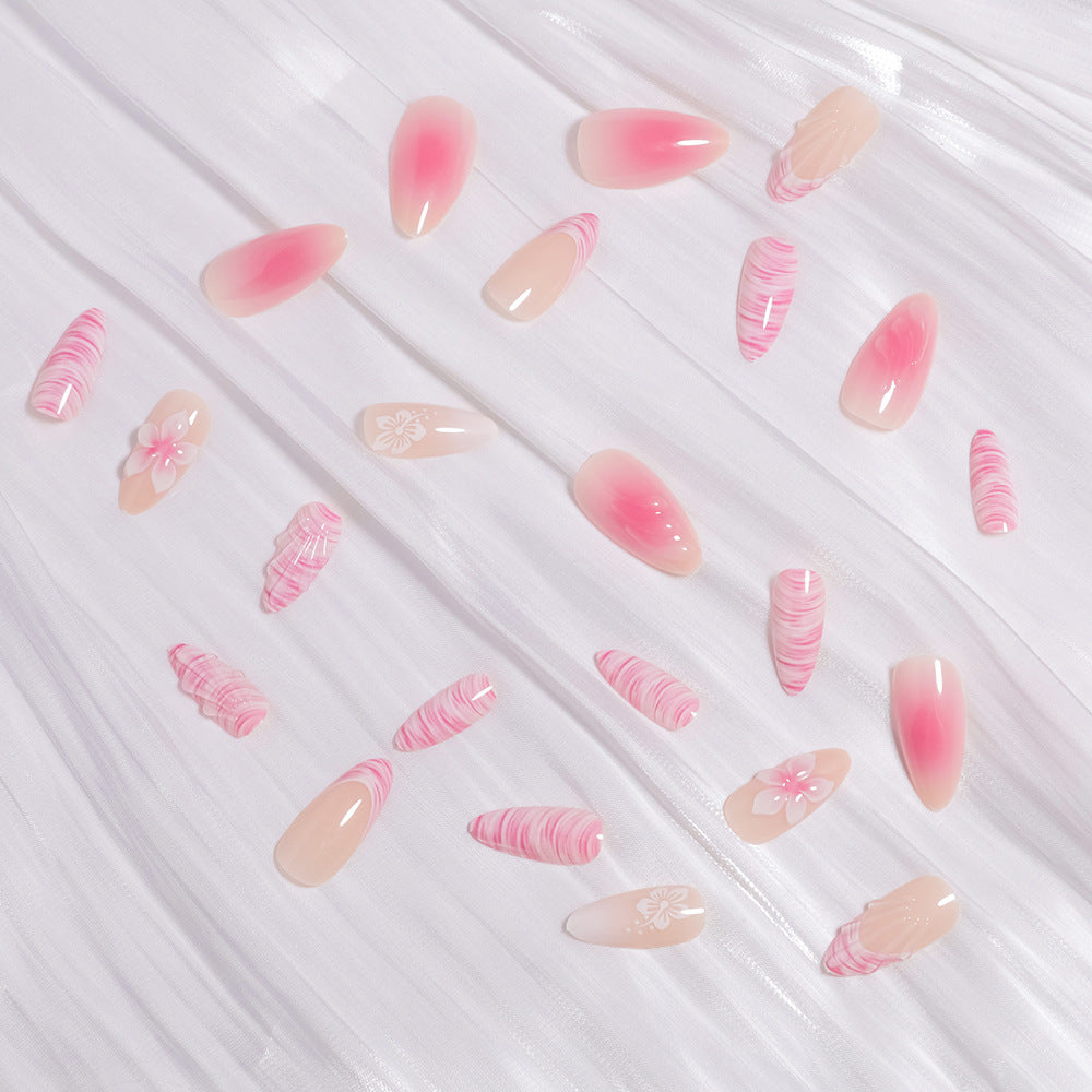 Glamorous Floral Ombre Druck-nägel Brehn
