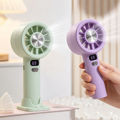 Damen tragbarer Handventilator mit LCD-Anzeige und USB-Ladefunktion Brehn