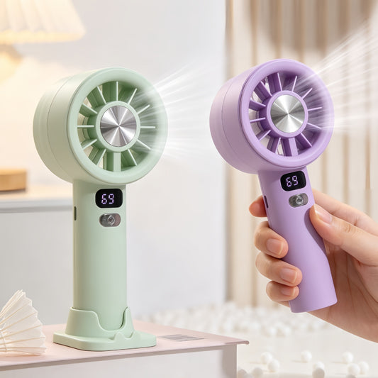 Damen tragbarer Handventilator mit LCD-Anzeige und USB-Ladefunktion Brehn