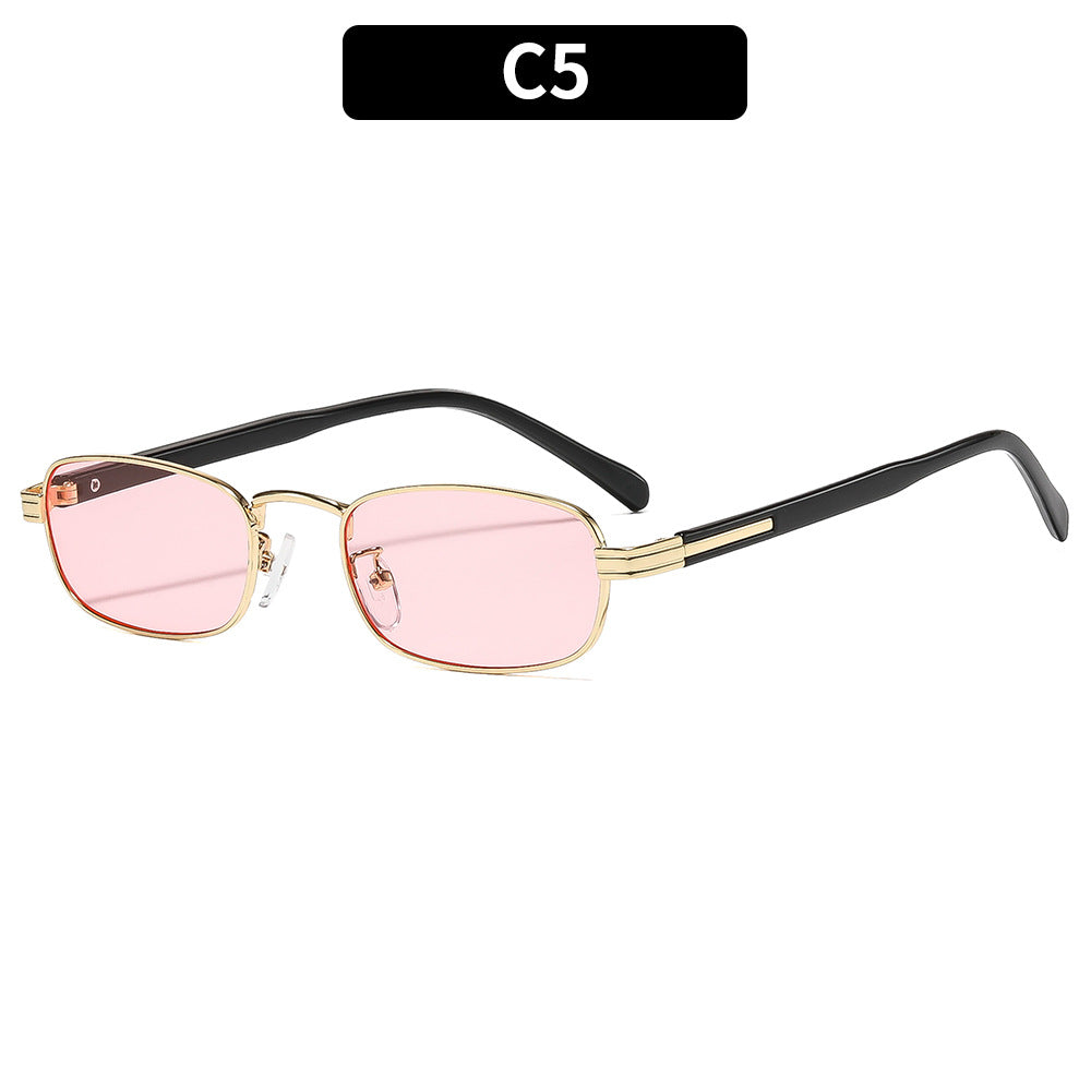 Retro-inspirierte schlanke rechteckige Sonnenbrille
