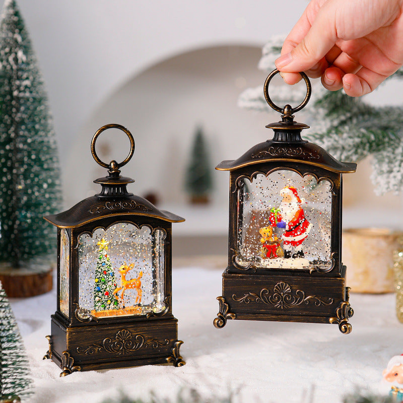 Lichterlaterne mit Schneeszenen Brehn