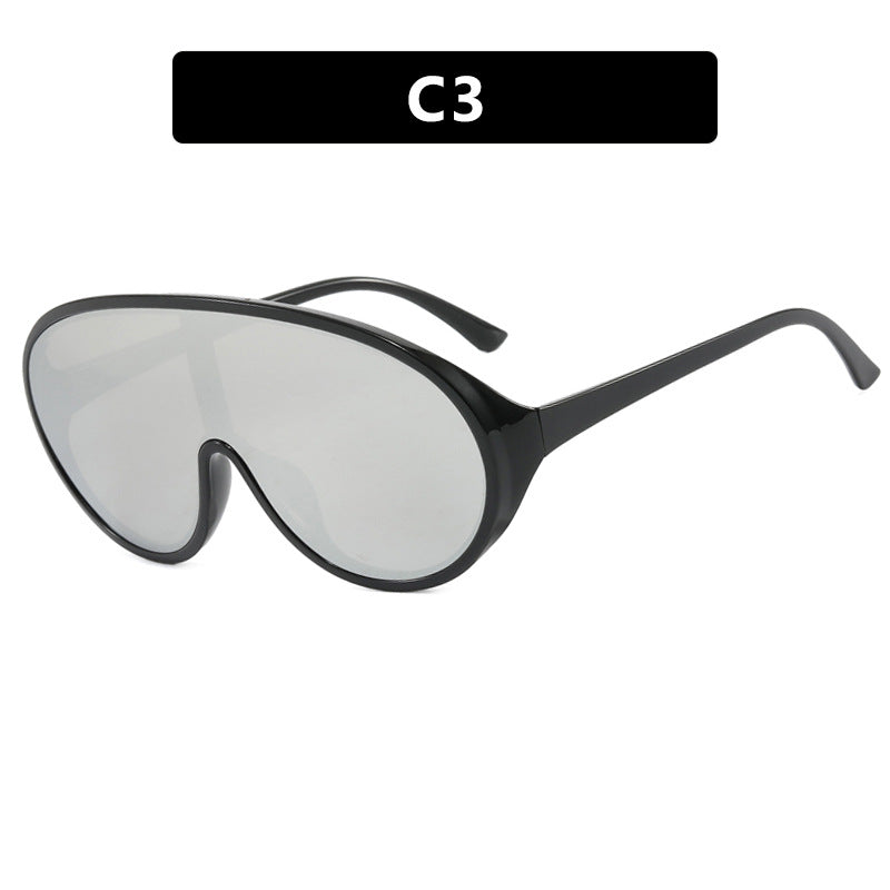 Damen futuristische Sonnenbrille mit großflächigen Gläsern und ergonomischem Rahmen Brehn