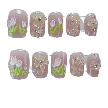 Floral Art Press-On Nail Set Brehn