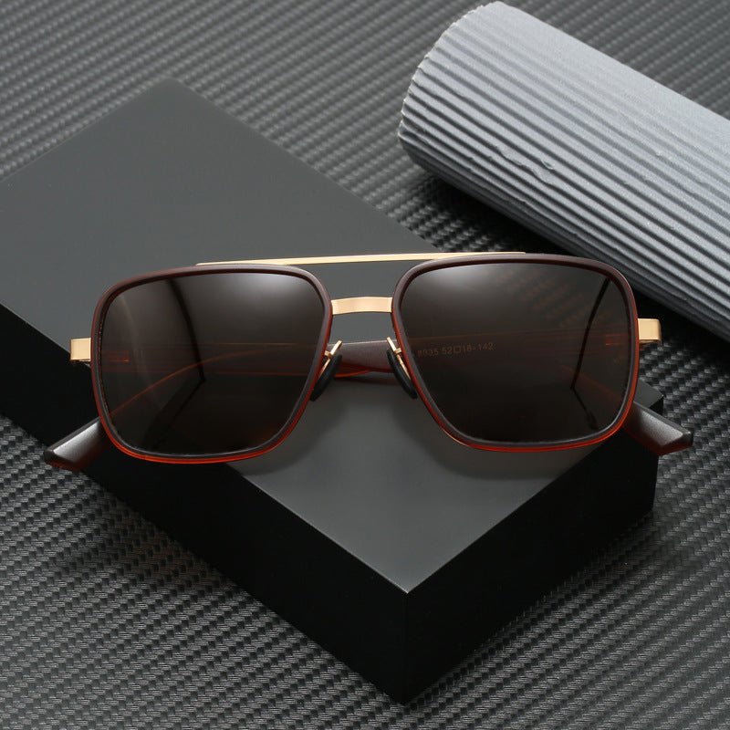 Damen elegante quadratische Sonnenbrille mit hochwertigem Metallrahmen Brehn