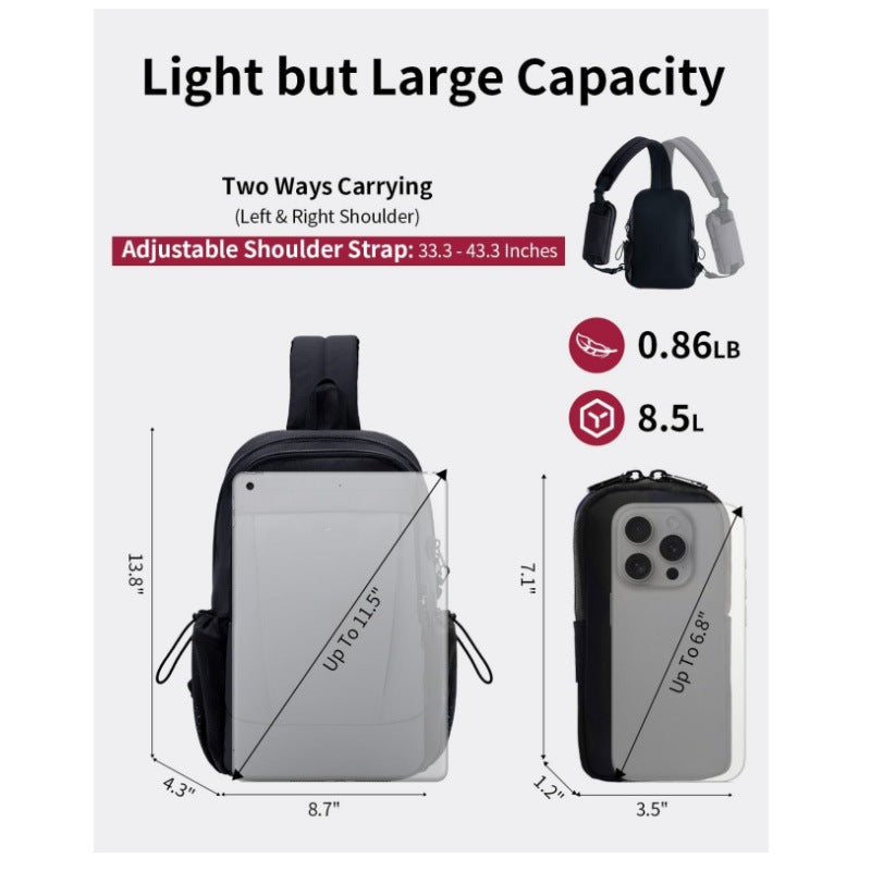 Ergonomischer Sling-Rucksack mit Organizer Brehn