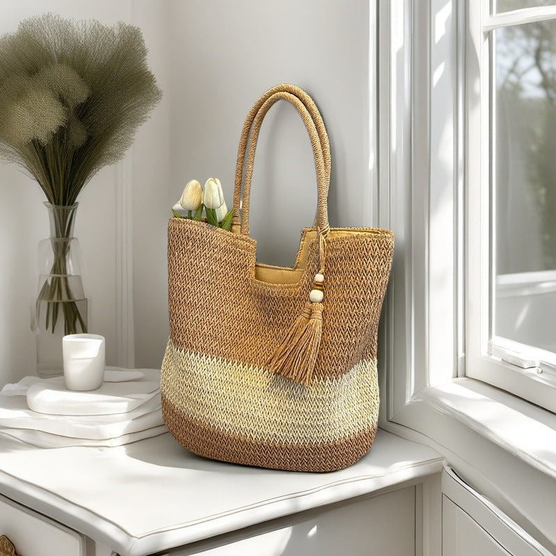 Handgefertigte Strohtasche Brehn