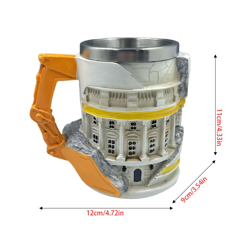 Kreativer Bauarbeiter Becher Brehn