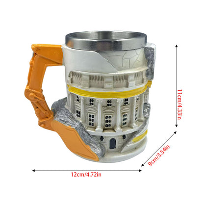 Kreativer Bauarbeiter Becher Brehn
