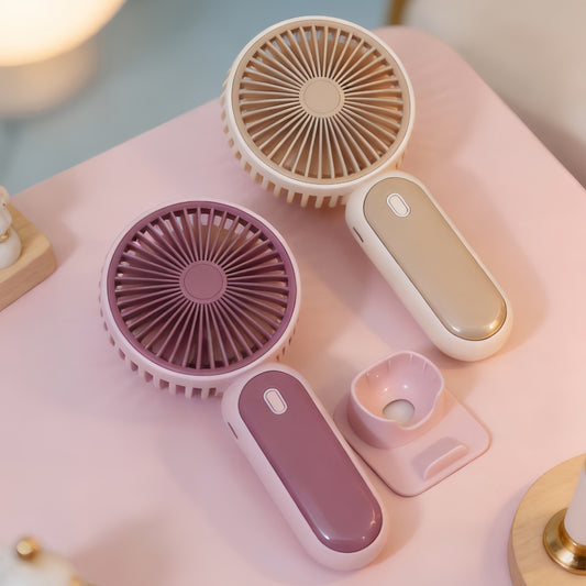 Damen Tragbarer USB-Handventilator mit flexiblem Standfuß Brehn