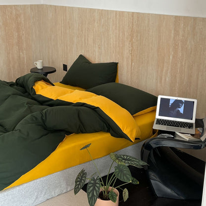 Umkehrbare Baumwollreiche Bettwäsche mit tiefen Taschen Spannbettlaken und Kissenbezügen