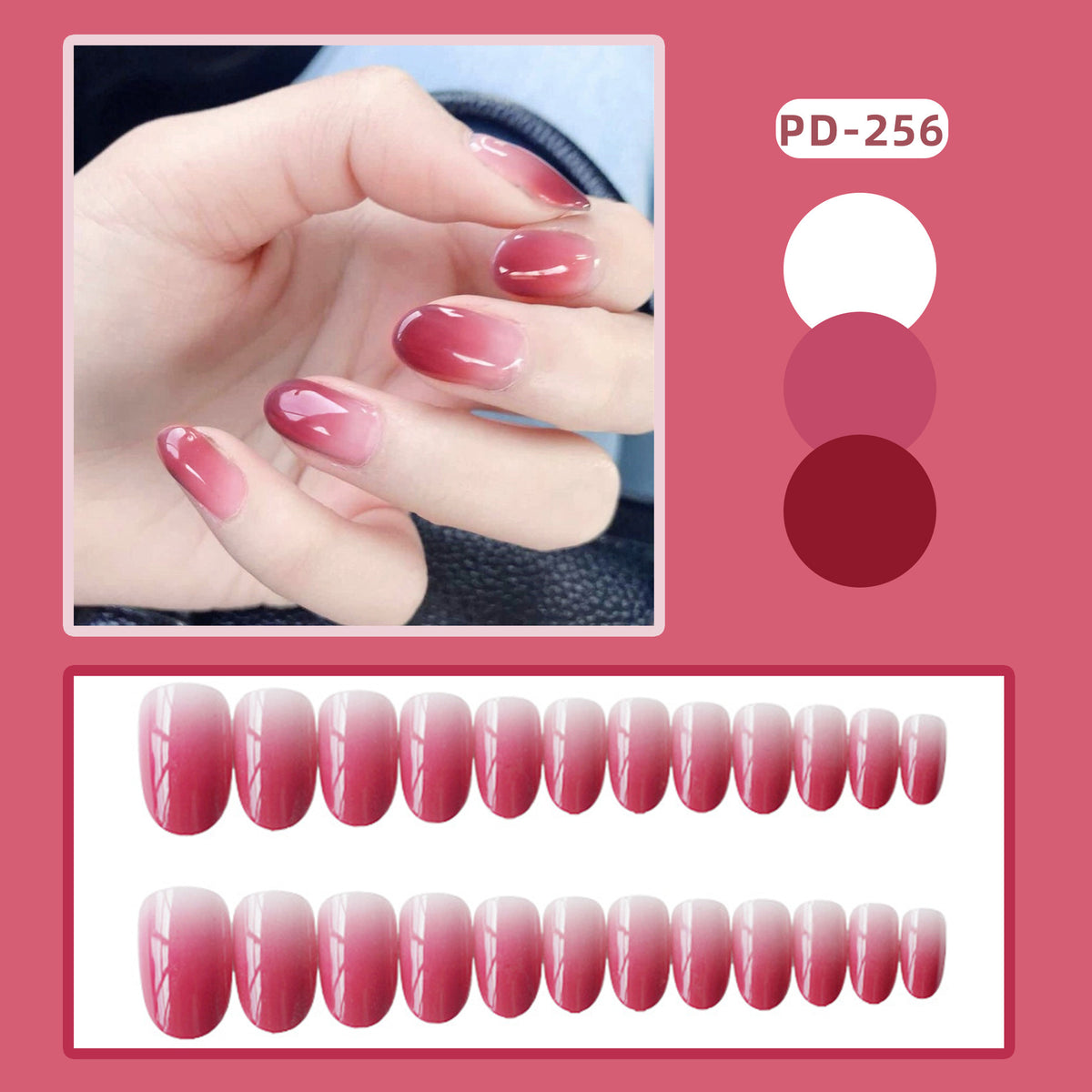Ombre Glossy Press-On Nails Brehn