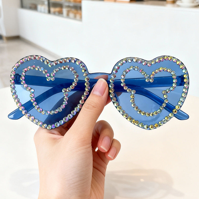 Rhinestone-besetzte herzförmige Sonnenbrille Brehn 1787141236