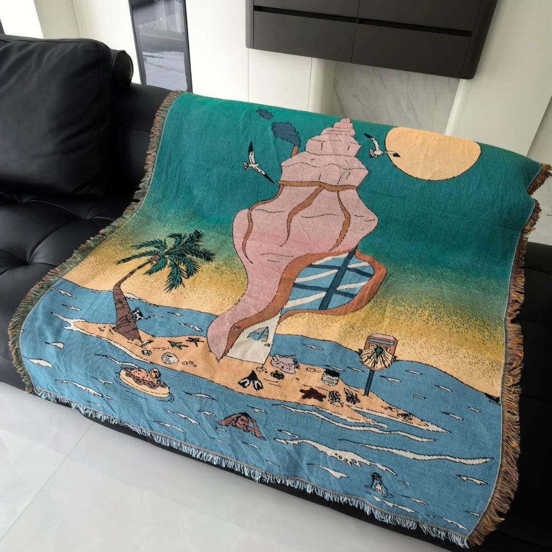 Künstlerische Jacquard-Wurfdecke