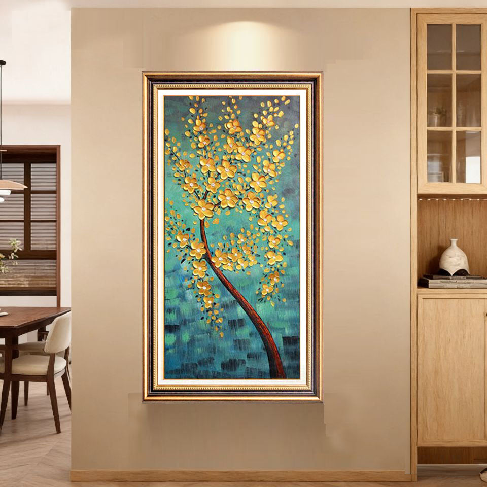 Elegante Blumenreiche Leinwand Wandkunst
