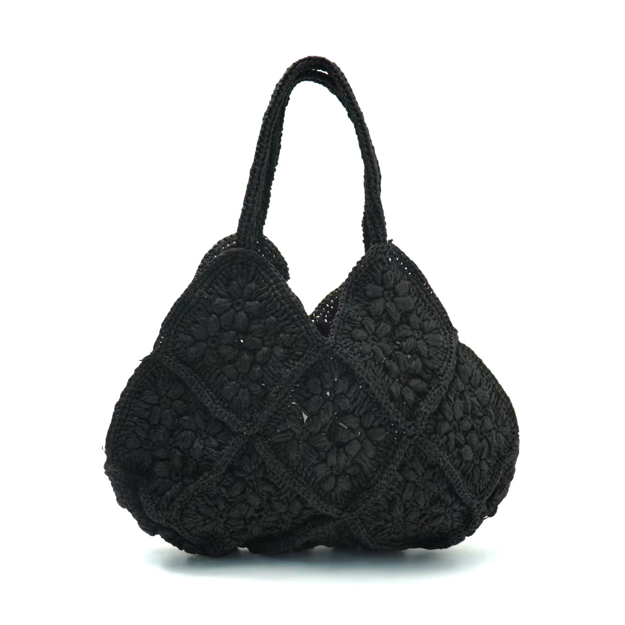 Makramee Handtasche mit Floralen 3D-Applikationen Brehn