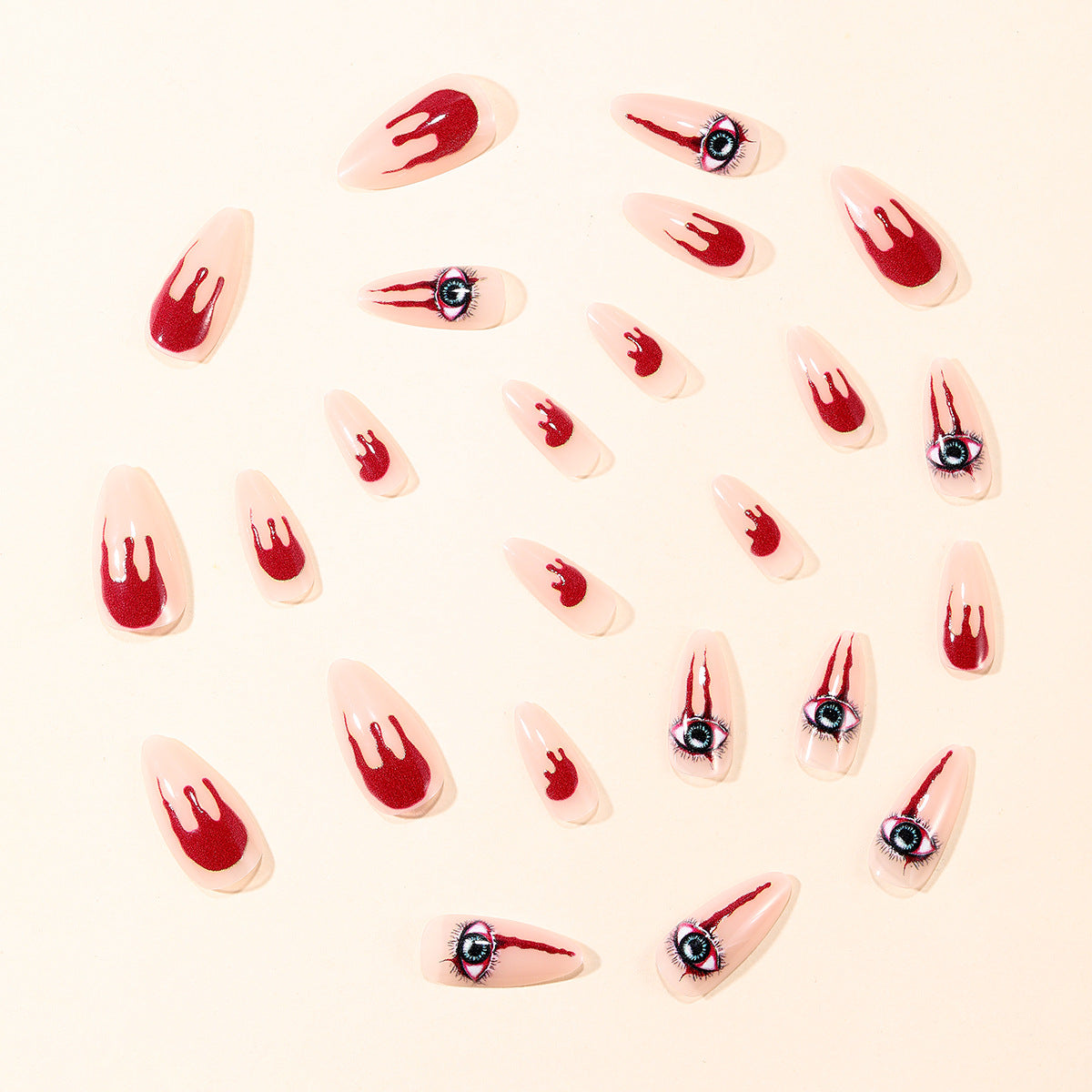 Horror Eye-inspirierte Stiletto-Nagelkunstverlängerungen Brehn