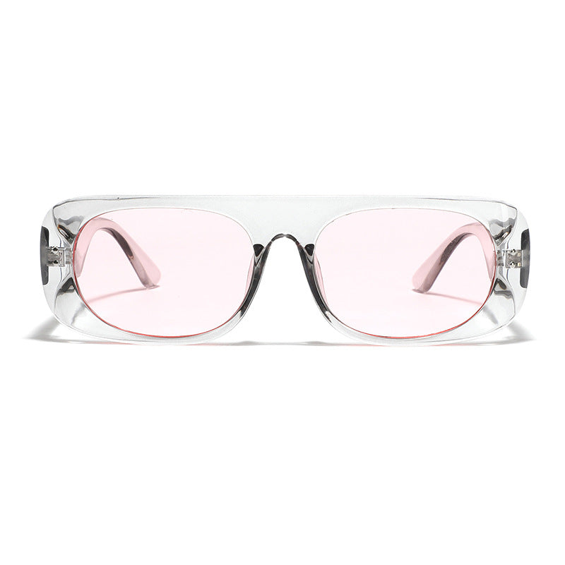 Damen modische Sonnenbrille mit transparentem und geometrischem Rahmen Brehn