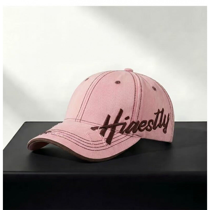 Damen Distressed Casual Graphic Baseball Cap Brehn