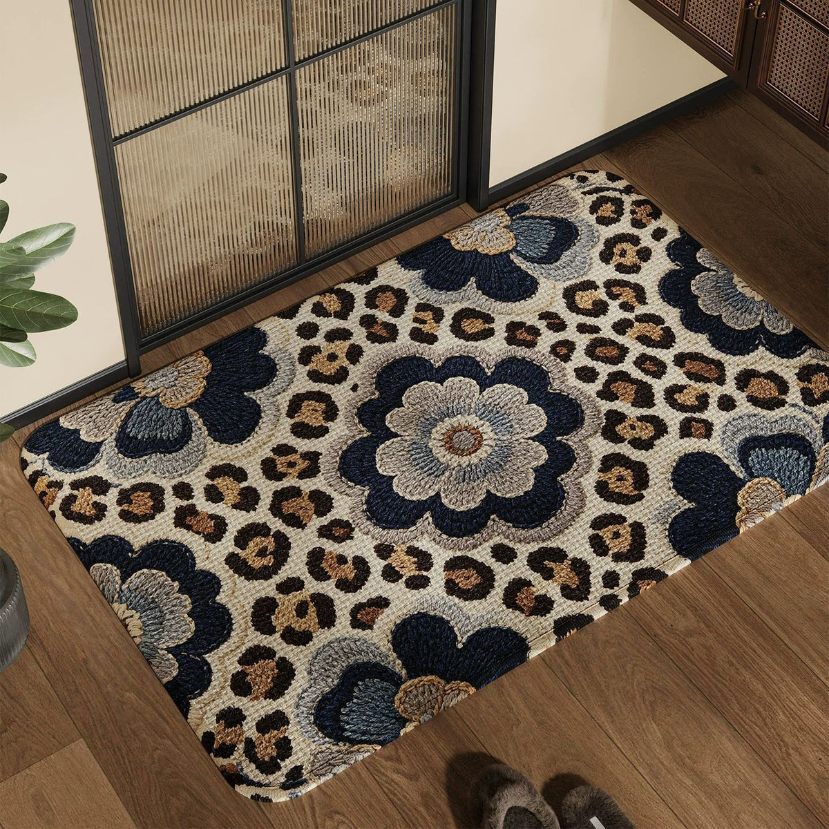 Spaßiger und bunter Patchwork-Teppich Brehn
