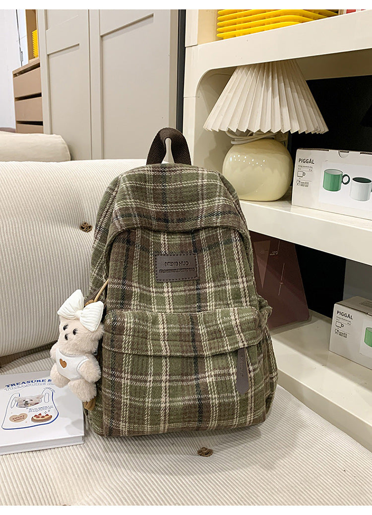 Gemütlicher Rucksack mit kariertem Muster