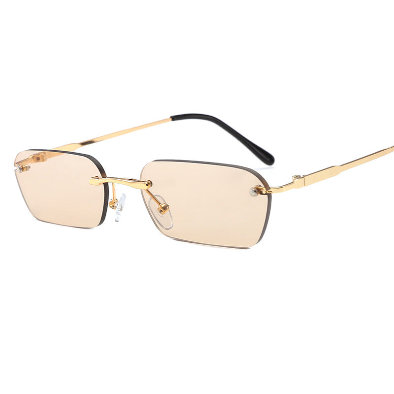 Damen modische rechteckige Sonnenbrille mit luxuriösem Metallrahmen Brehn