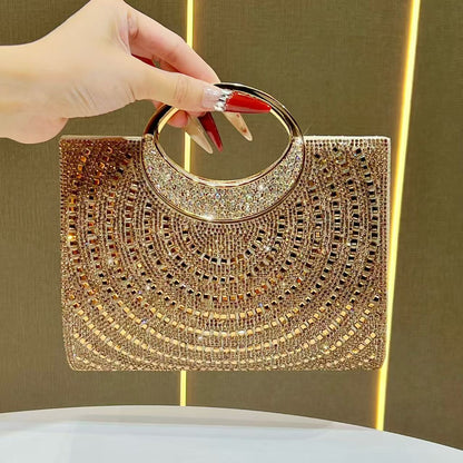Elegante mit Kristallen besetzte Abend-Clutch