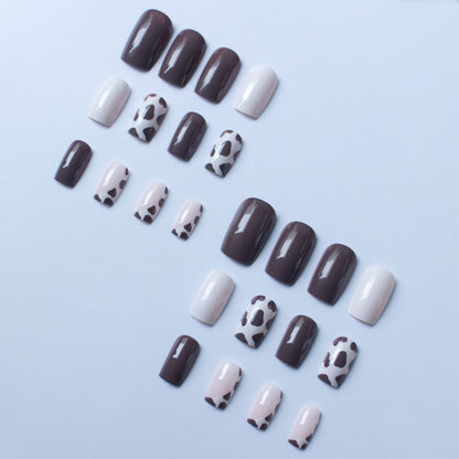 Künstlerisches Kuhflecken-Nagelkunst-Set
