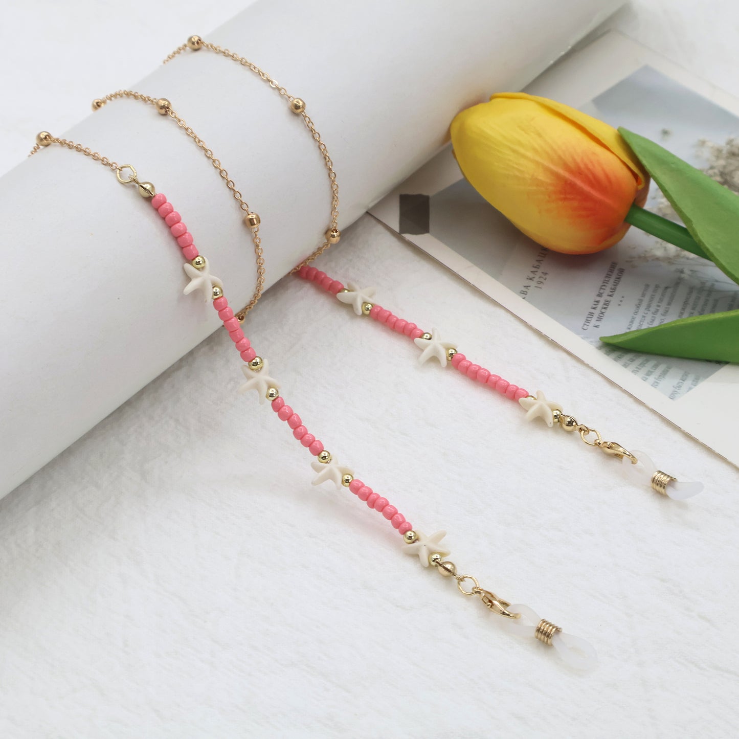 Strand-inspirierte Perlen-Brillenband Brehn