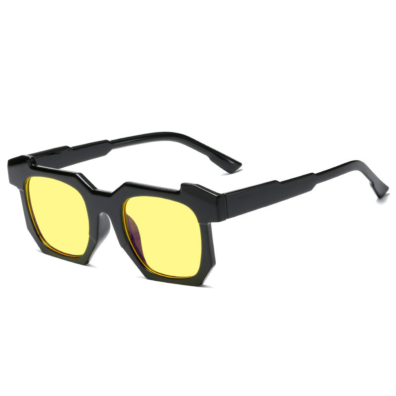 Damen geometrische Sonnenbrille mit markantem, hochwertigem Kunststoffrahmen Brehn