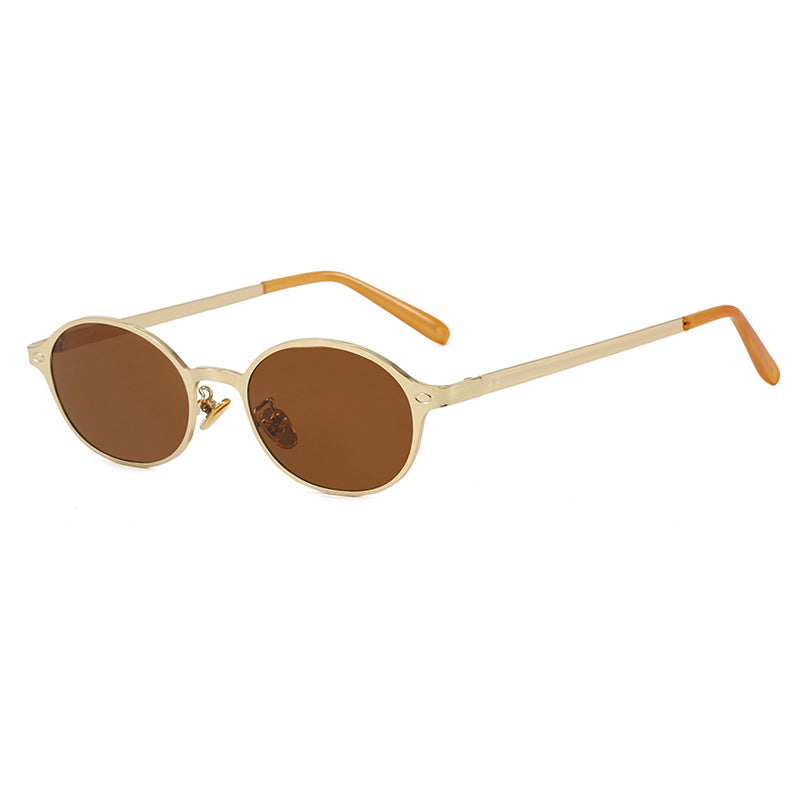 Damen runde Brille mit filigranem Metallrahmen und bequemen Nasenpads Brehn