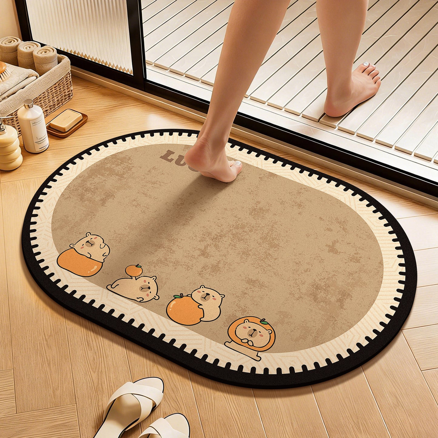 WoCute Cartoon Badematte Brehn