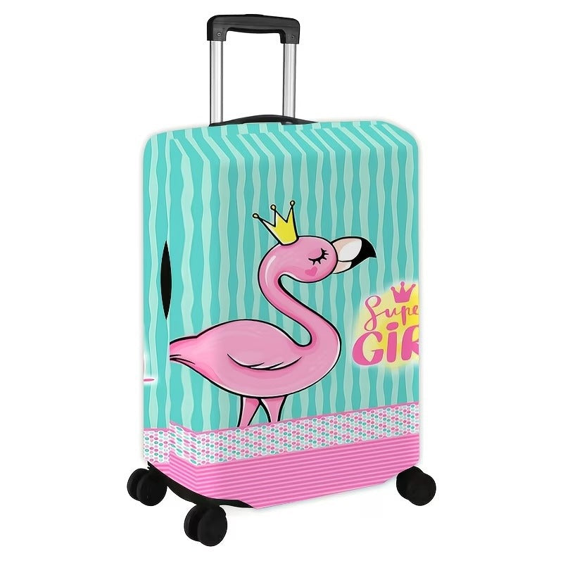 Damen nan elastische Kofferhülle mit Flamingo-Print, dehnbarer Schutzbezug mit Reißverschluss und rutschfester Innenbefestigung Brehn